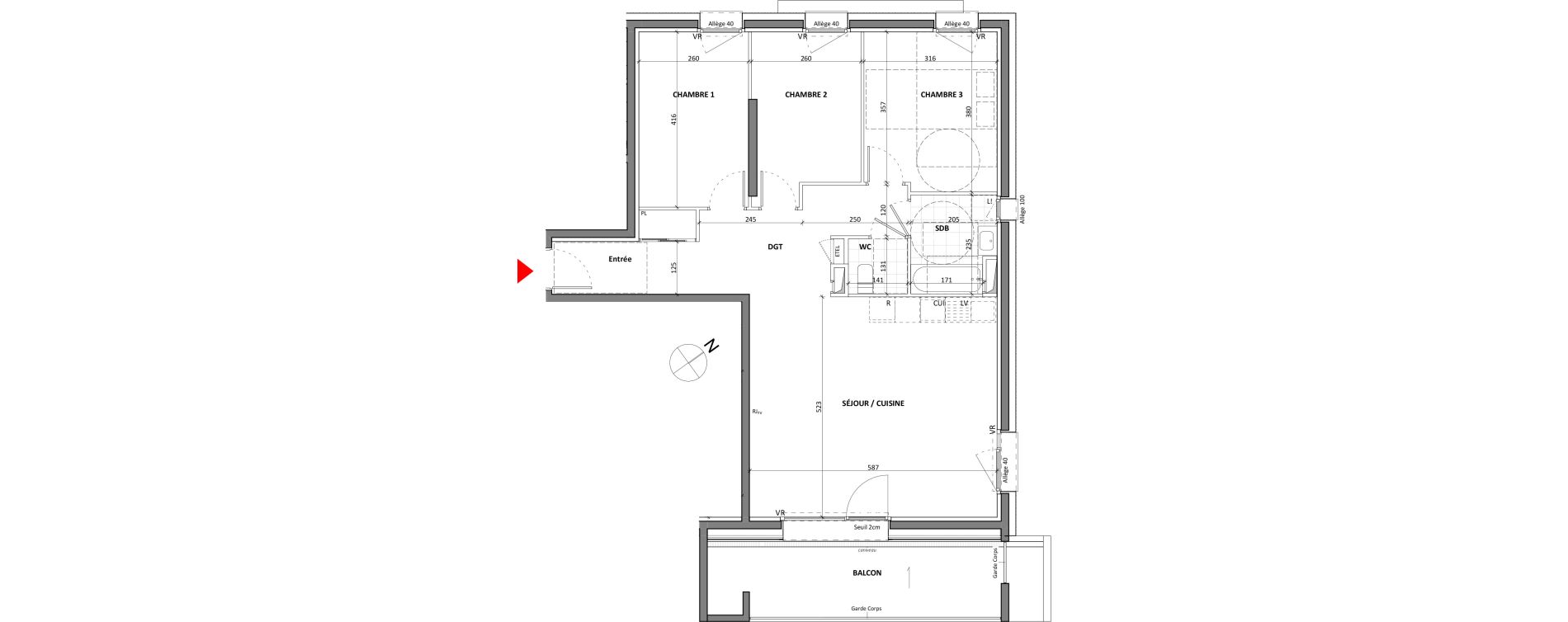 Appartement T4 de 82,88 m2 &agrave; Crolles Centre