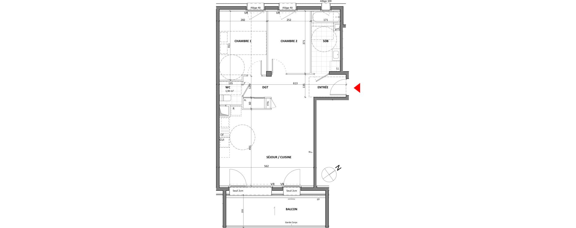 Appartement T3 de 63,86 m2 &agrave; Crolles Centre