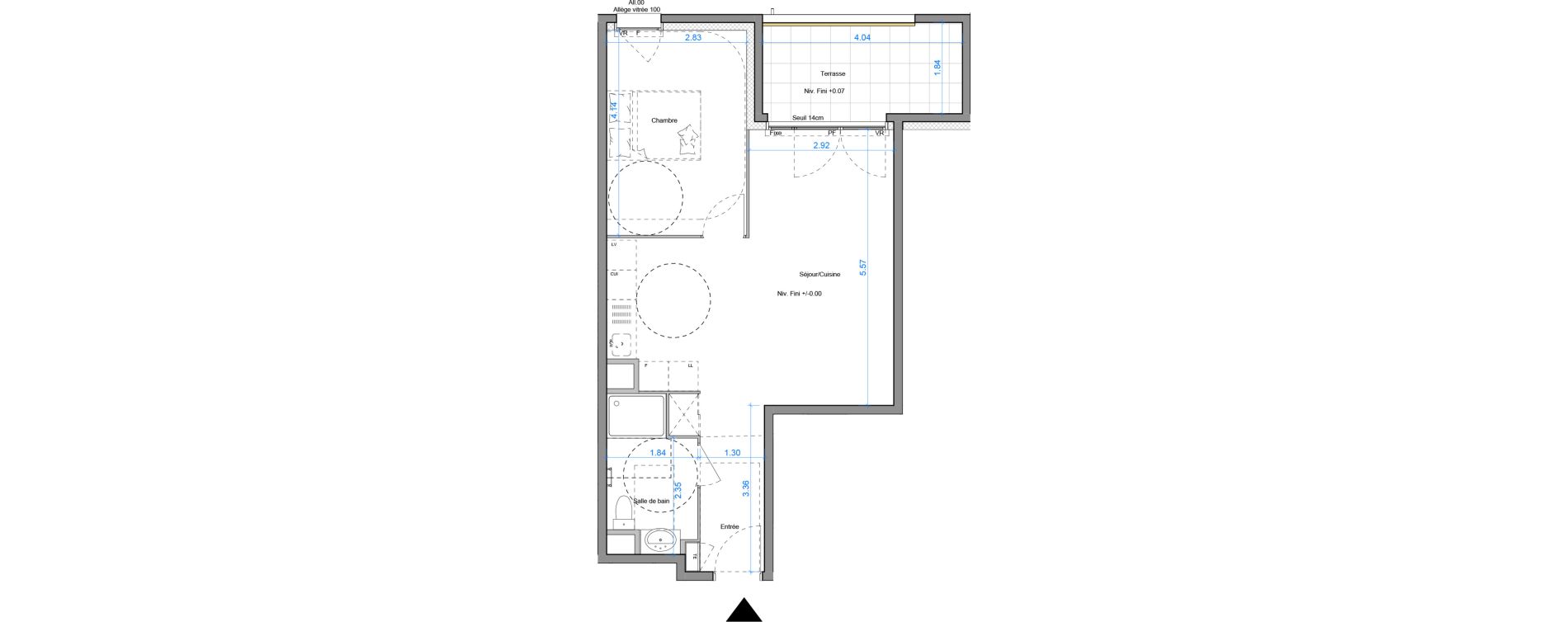 Appartement T2 de 46,60 m2 &agrave; &Eacute;chirolles Centre