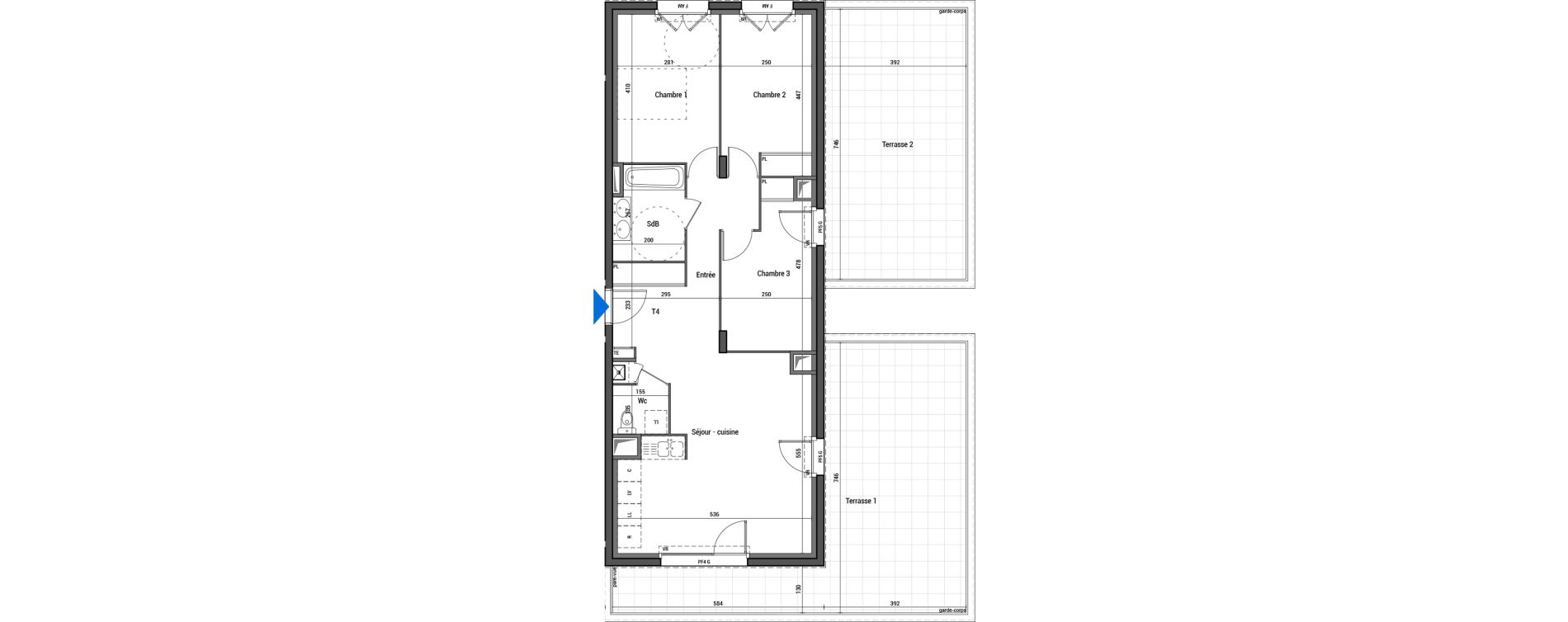 Appartement T4 de 78,15 m2 &agrave; Estrablin Centre