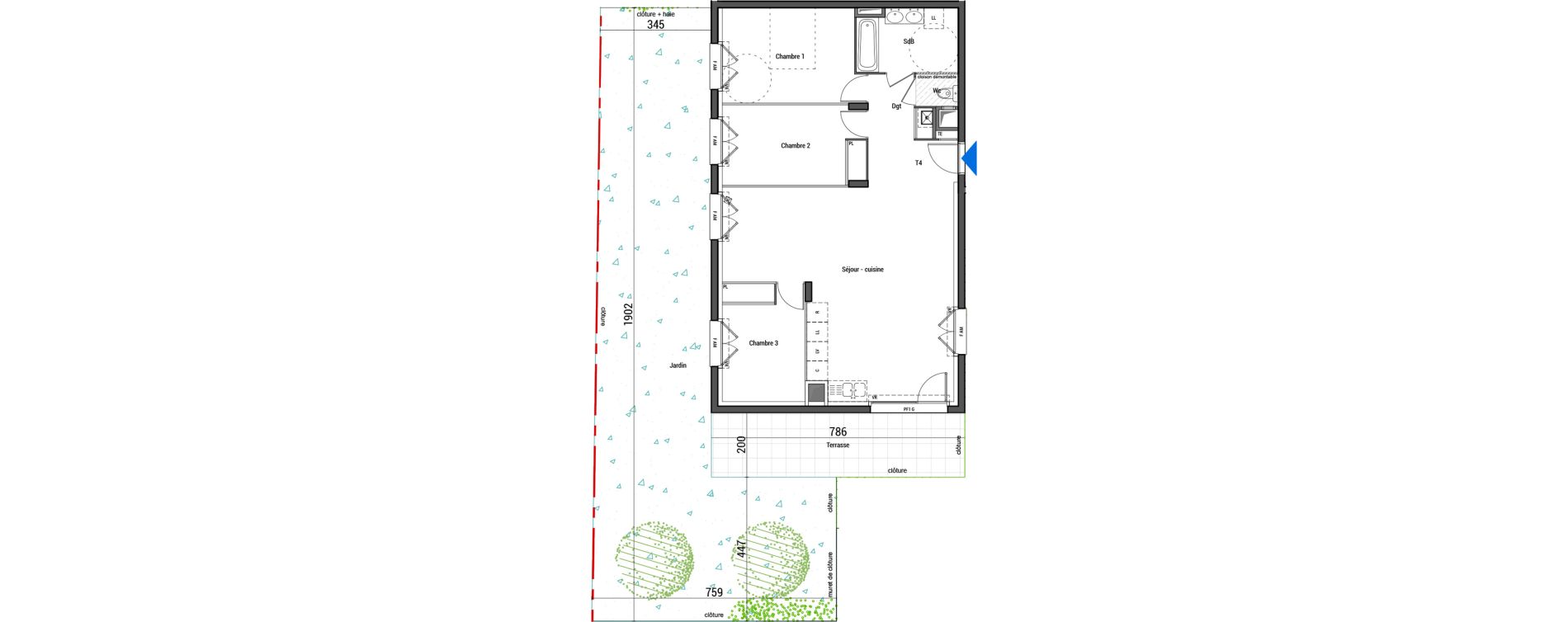 Appartement T4 de 85,40 m2 &agrave; Estrablin Centre