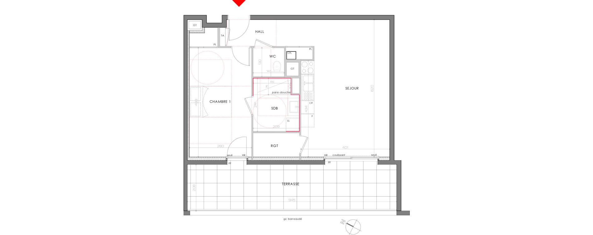 Appartement T2 de 52,70 m2 &agrave; Eybens Centre