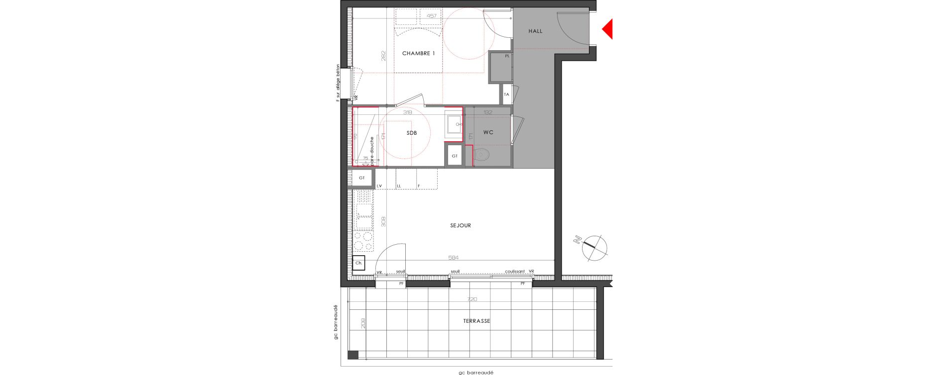 Appartement T2 de 44,40 m2 &agrave; Eybens Centre