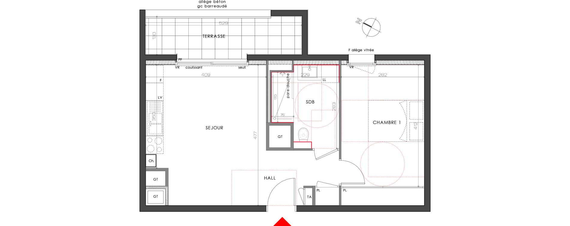 Appartement T2 de 41,95 m2 &agrave; Eybens Centre