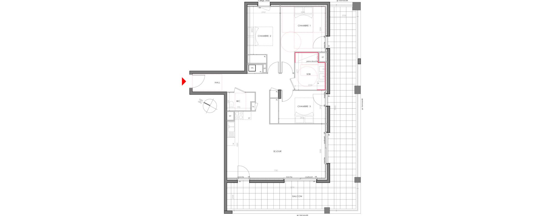 Appartement T4 de 85,00 m2 &agrave; Eybens Centre