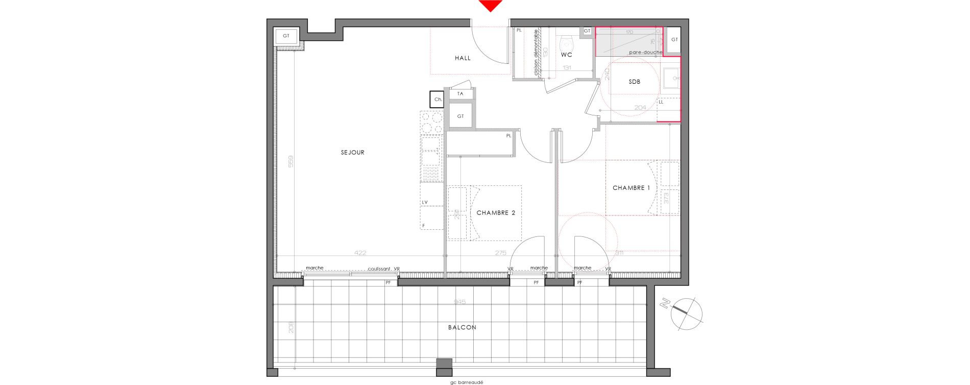 Appartement T3 de 59,85 m2 &agrave; Eybens Centre