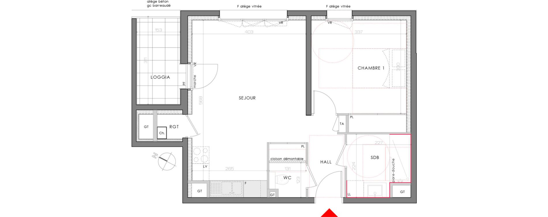 Appartement T2 de 46,30 m2 à Eybens Centre