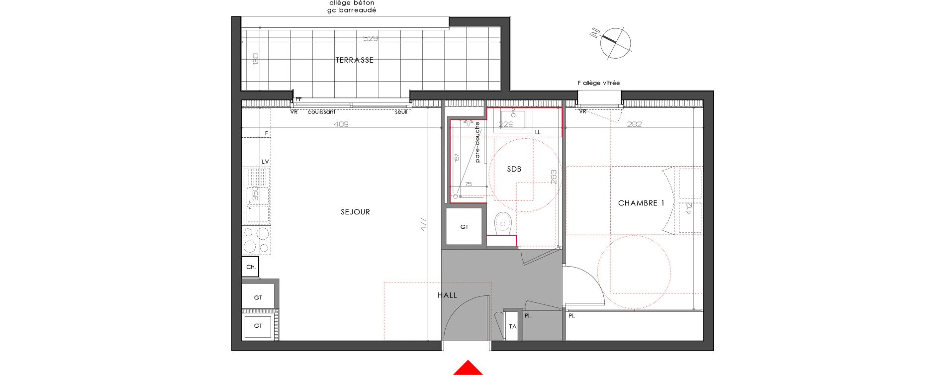 Appartement T2 de 41,95 m2 &agrave; Eybens Centre
