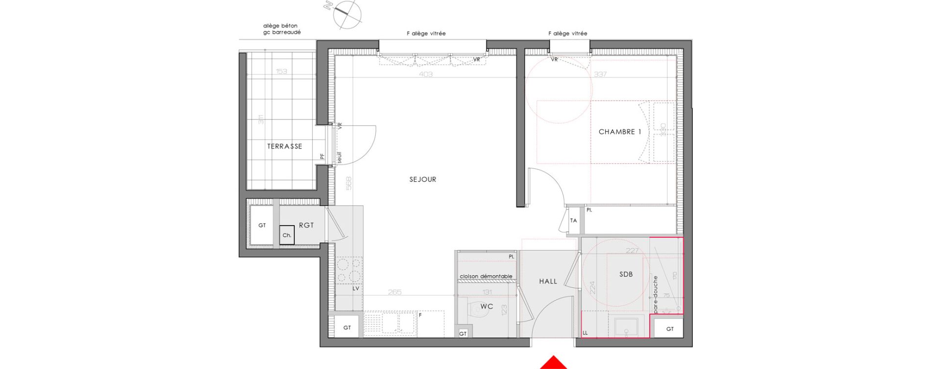 Appartement T2 de 46,30 m2 &agrave; Eybens Centre