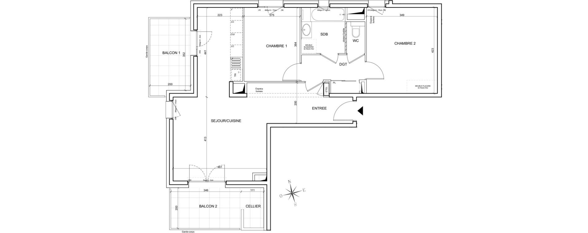 Appartement T3 de 72,13 m2 &agrave; Grenoble Ferri&eacute; - stalingrad