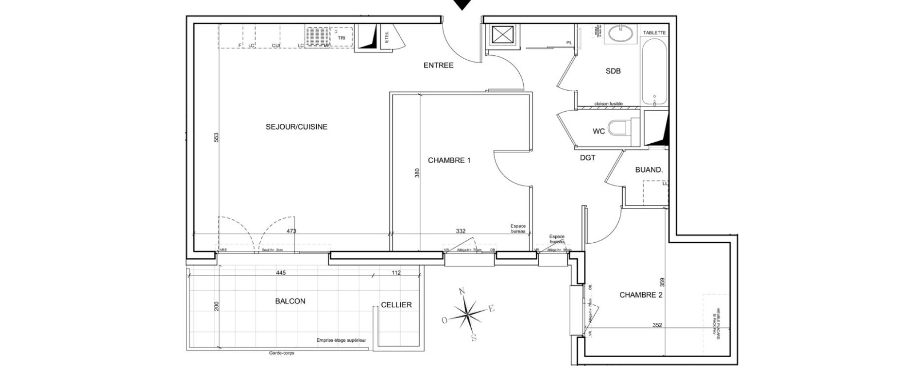 Appartement T3 de 69,43 m2 &agrave; Grenoble Ferri&eacute; - stalingrad
