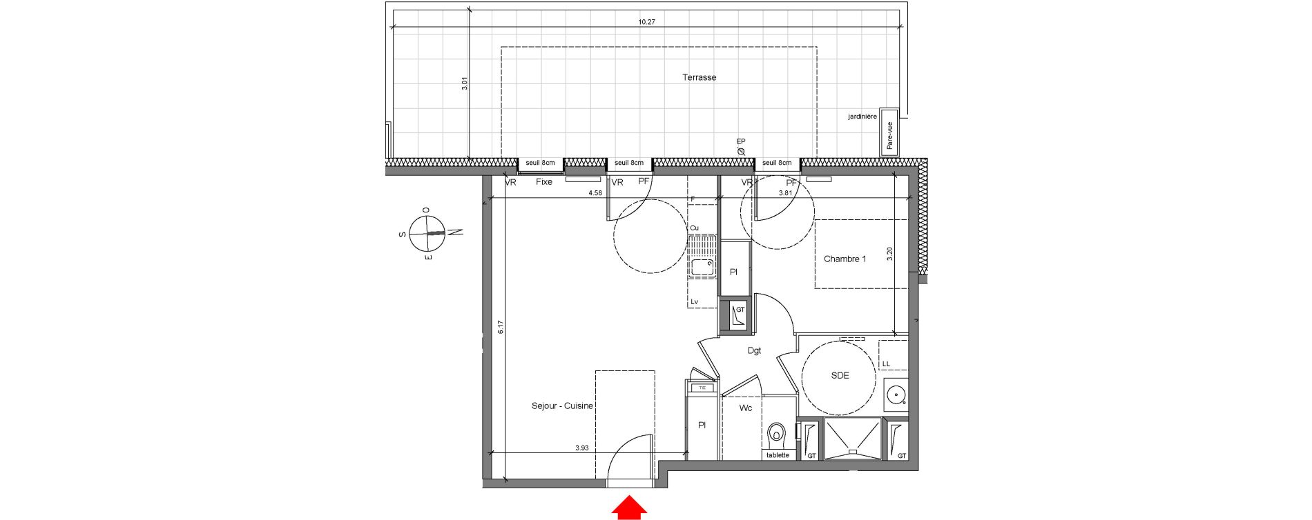 Appartement T2 de 47,63 m2 &agrave; Grenoble Berriat