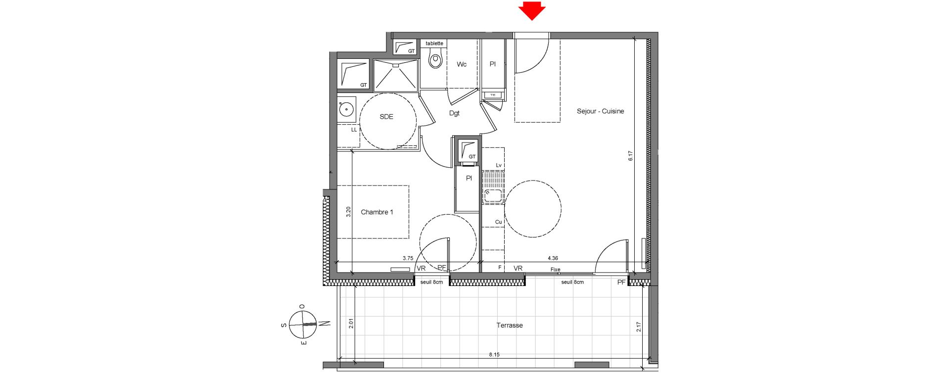 Appartement T2 de 46,67 m2 &agrave; Grenoble Berriat