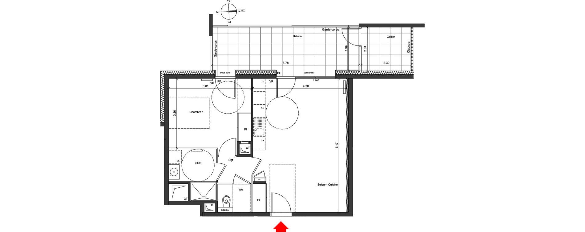 Appartement T2 de 46,65 m2 &agrave; Grenoble Berriat