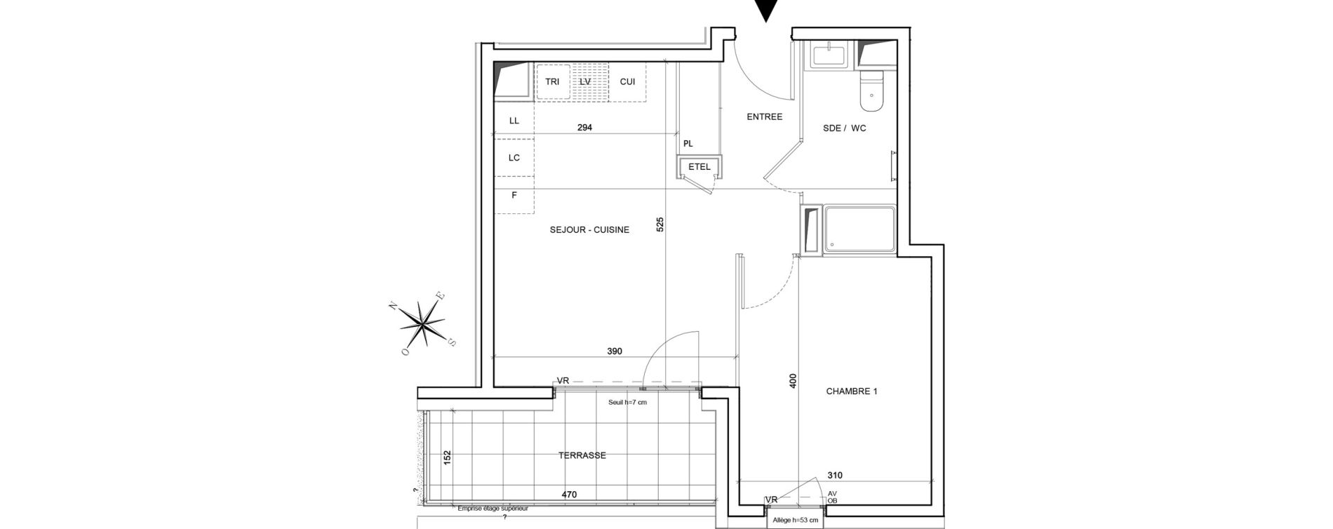Appartement T2 de 40,34 m2 &agrave; Grenoble Poterne