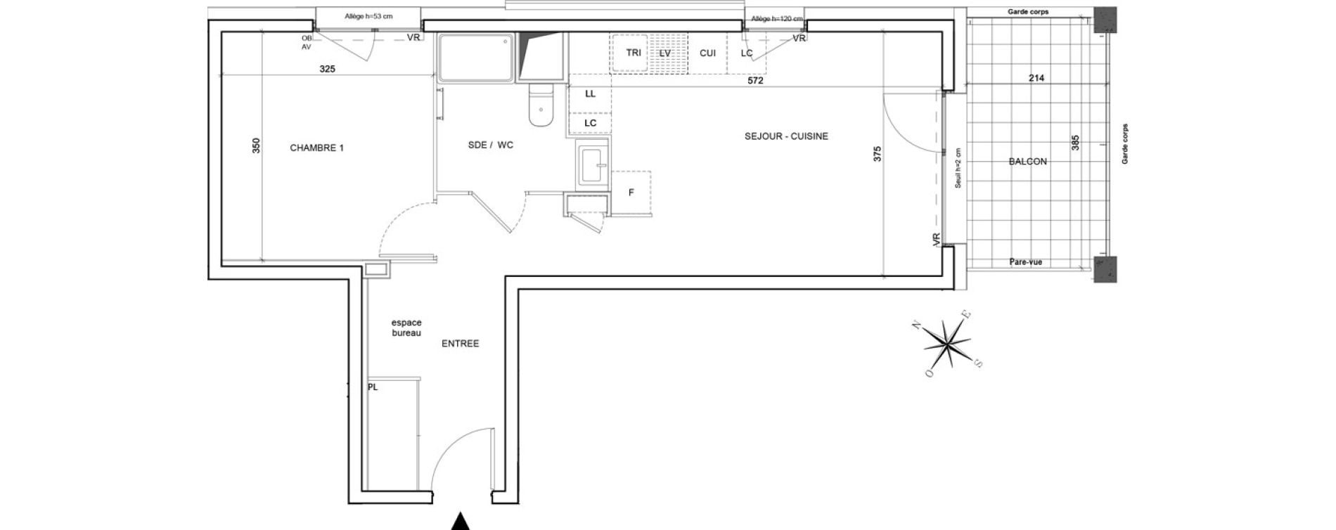 Appartement T2 de 46,27 m2 &agrave; Grenoble Poterne