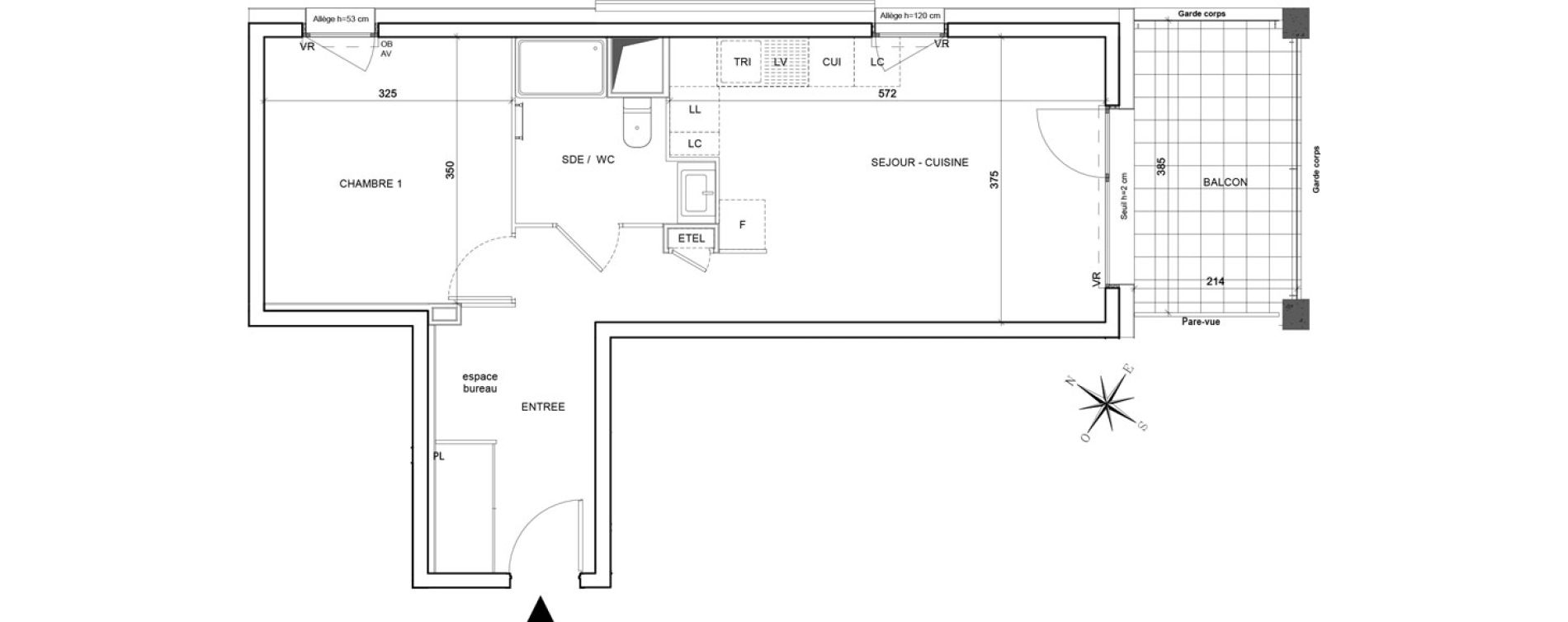 Appartement T2 de 46,27 m2 &agrave; Grenoble Poterne