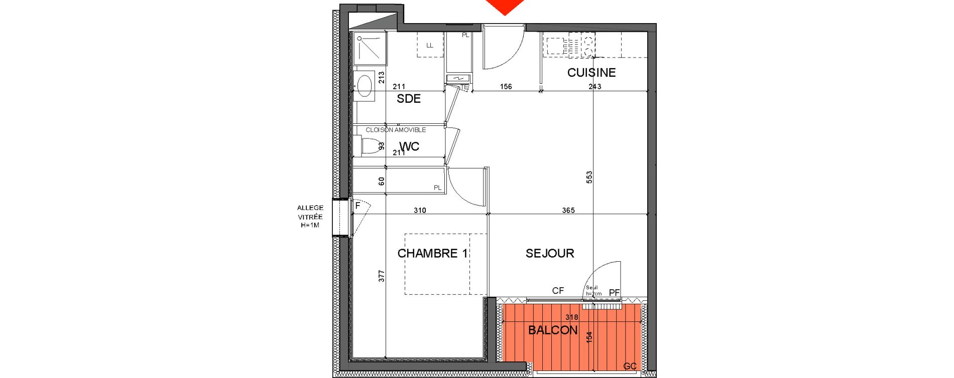 Appartement T2 de 46,00 m2 &agrave; Grenoble Presqu ile