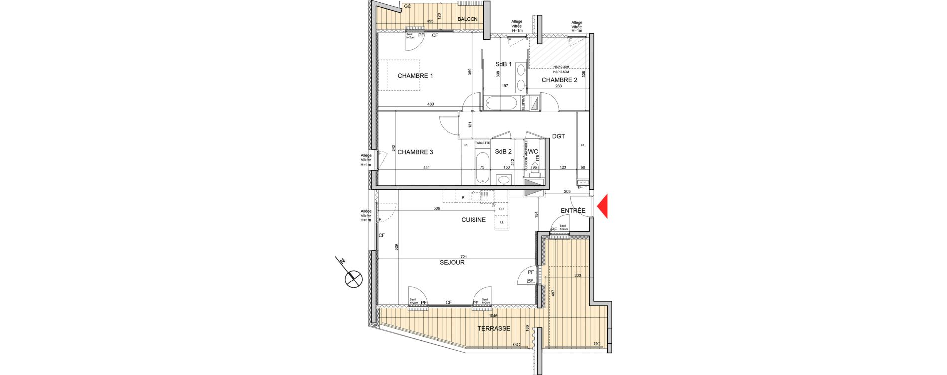 Appartement T4 de 109,09 m2 &agrave; Grenoble Presqu ile