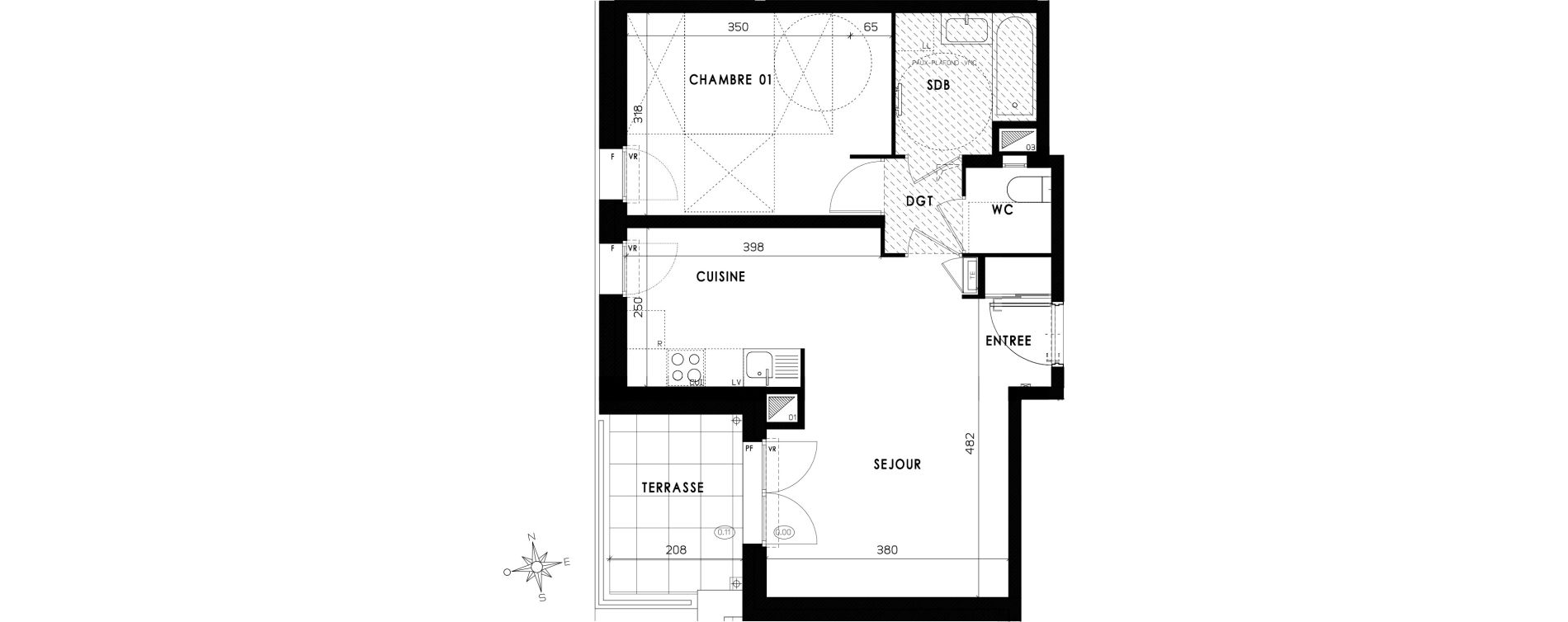 Appartement T2 de 48,49 m2 &agrave; Grenoble Mistral - bachelard