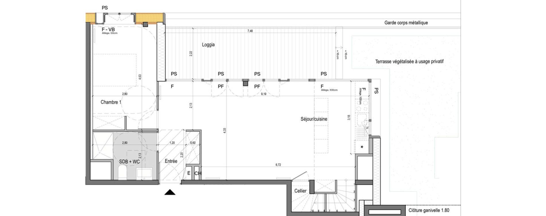 Appartement T5 de 103,60 m2 &agrave; Grenoble Chatelet