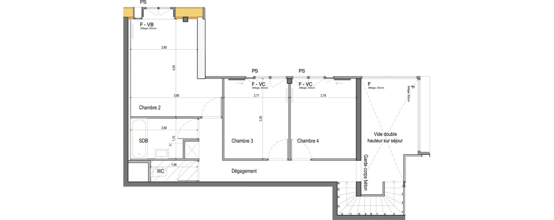 Appartement T5 de 103,60 m2 &agrave; Grenoble Chatelet