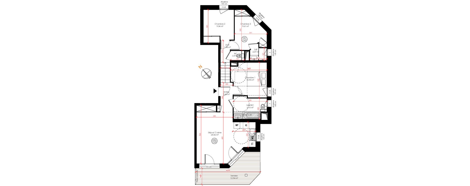 Appartement T4 de 69,48 m2 &agrave; Huez Centre