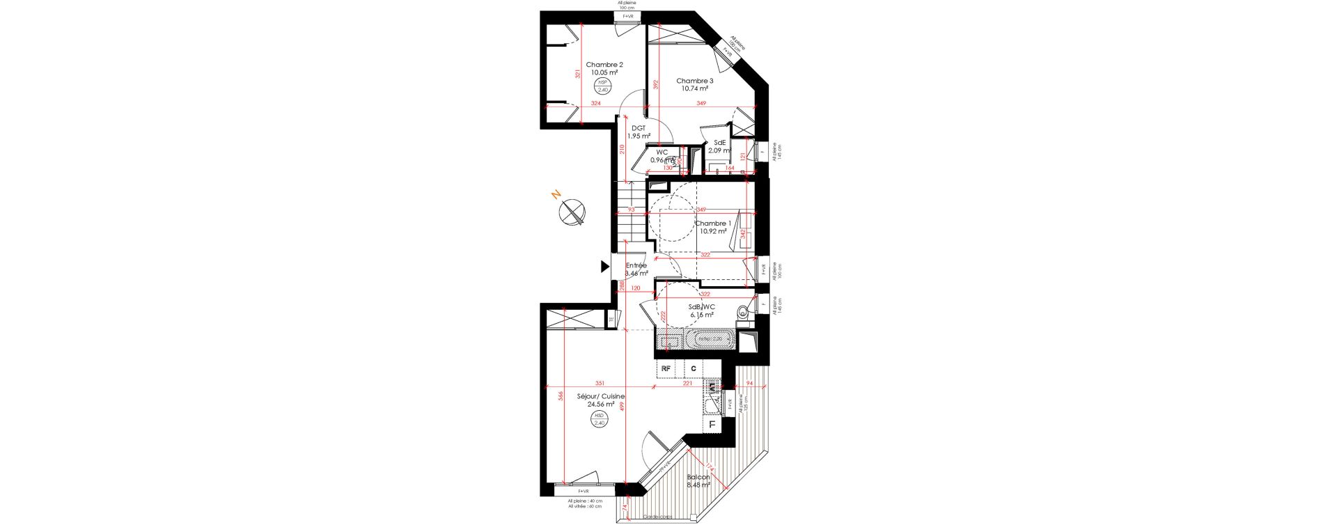 Appartement T4 de 70,89 m2 &agrave; Huez Centre