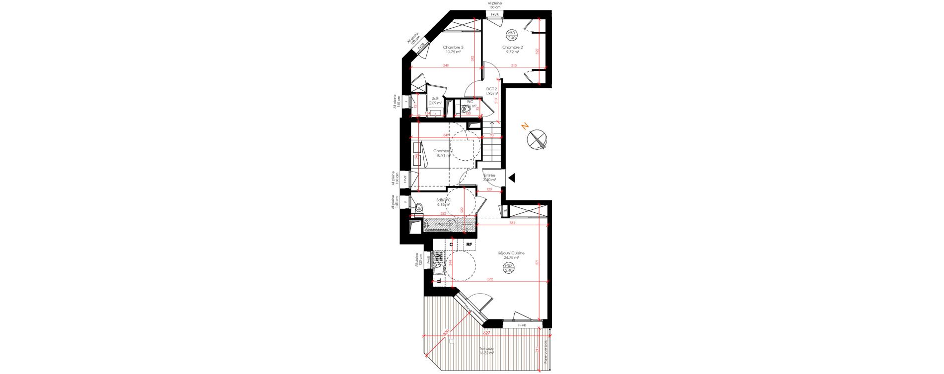 Appartement T4 de 70,81 m2 &agrave; Huez Centre