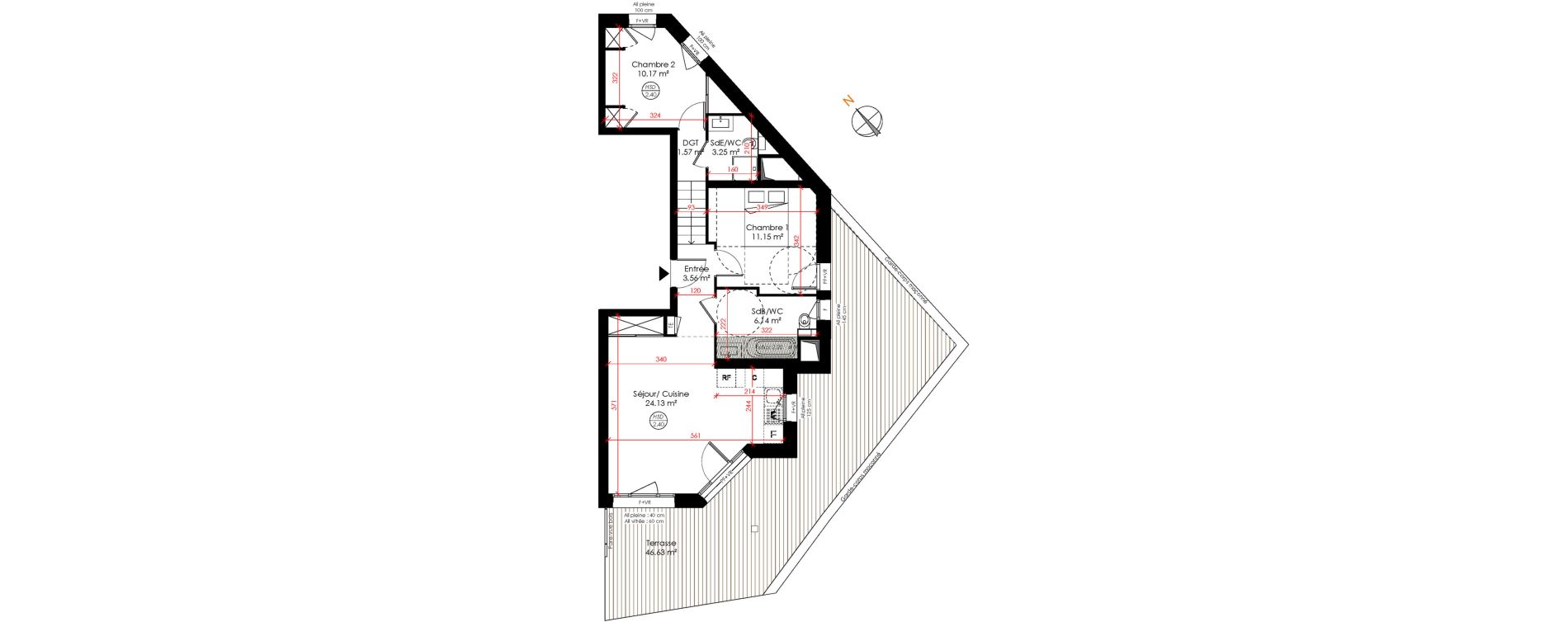 Appartement T3 de 59,97 m2 &agrave; Huez Centre