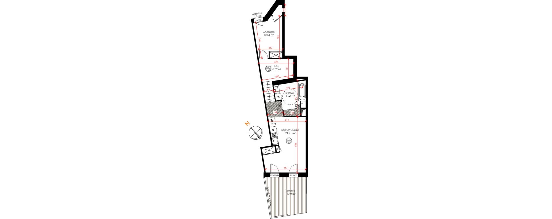 Appartement T2 de 46,49 m2 &agrave; Huez Centre