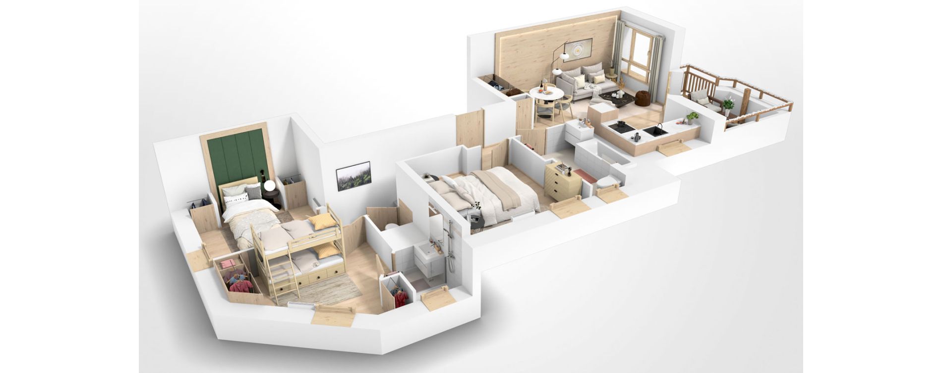 Appartement T4 de 70,58 m2 &agrave; Huez Centre