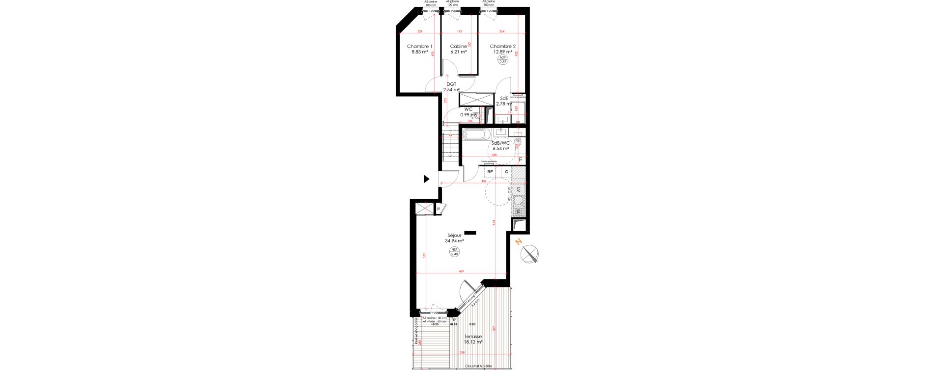 Appartement T3 bis de 75,72 m2 &agrave; Huez Centre