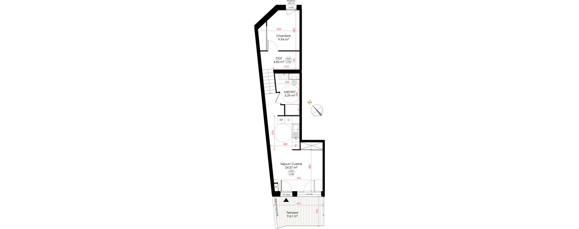 Appartement T2 de 44,63 m2 &agrave; Huez Centre
