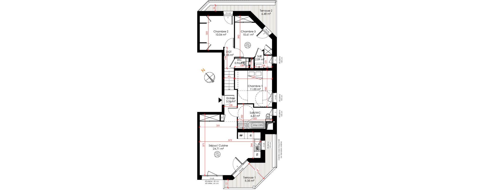 Appartement T4 de 71,40 m2 &agrave; Huez Centre