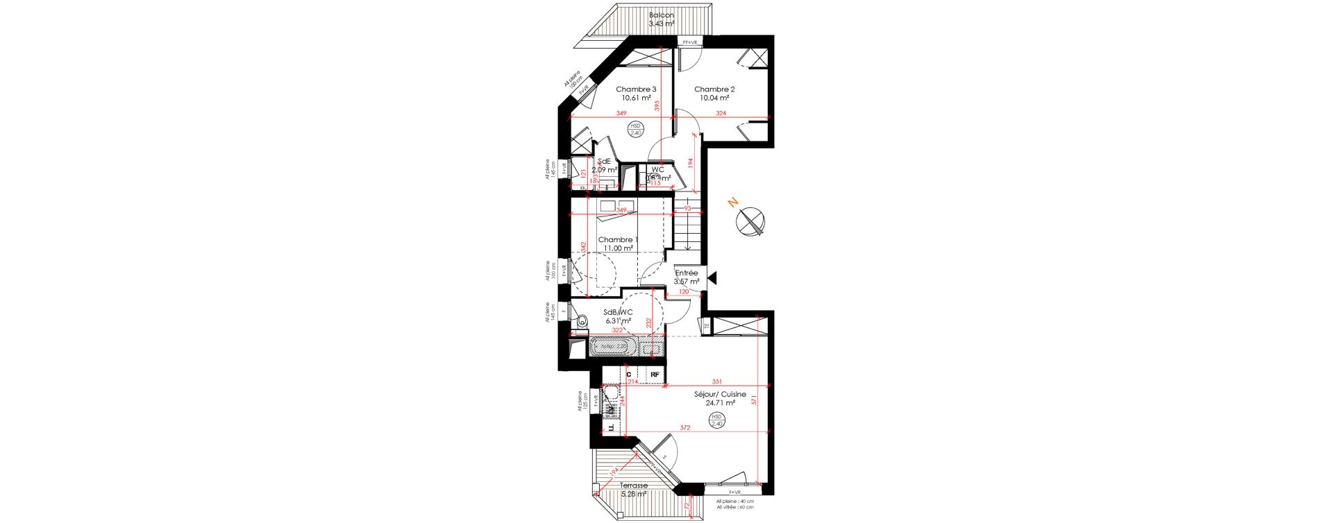 Appartement T4 de 70,84 m2 &agrave; Huez Centre