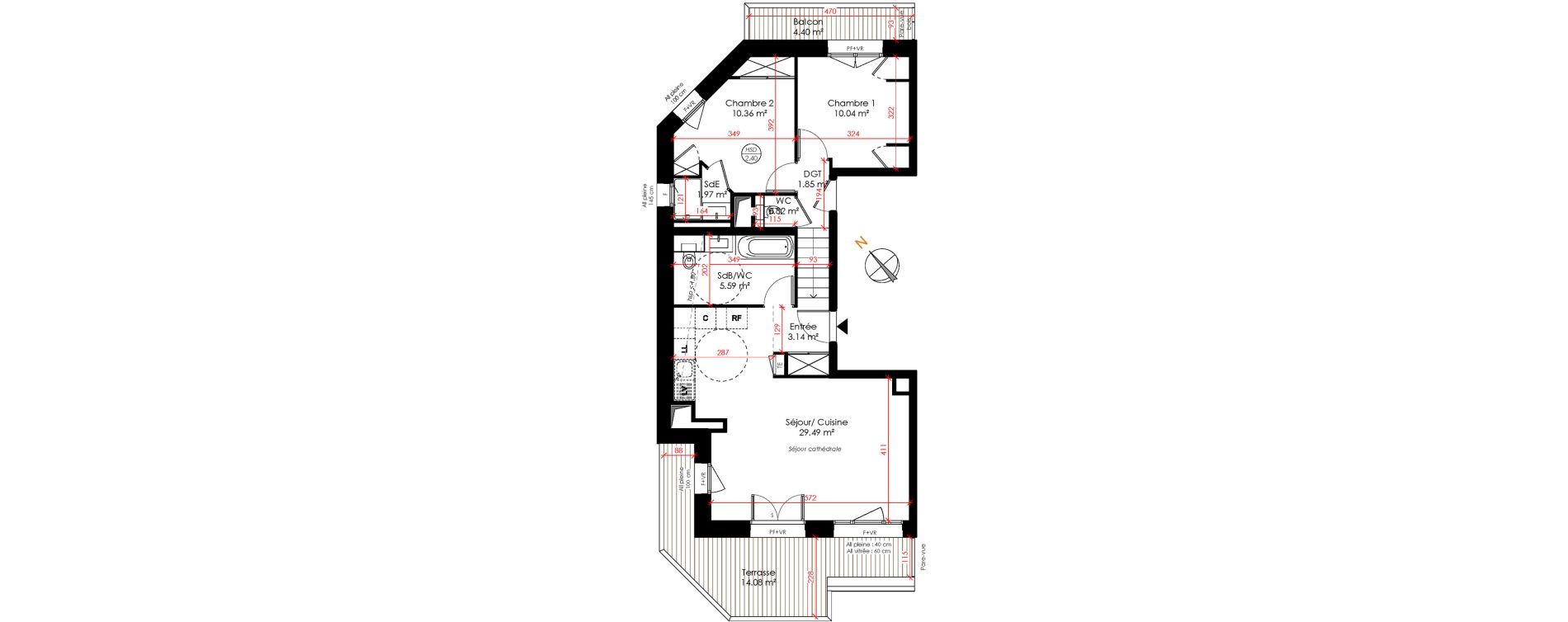 Appartement T3 de 63,26 m2 &agrave; Huez Centre