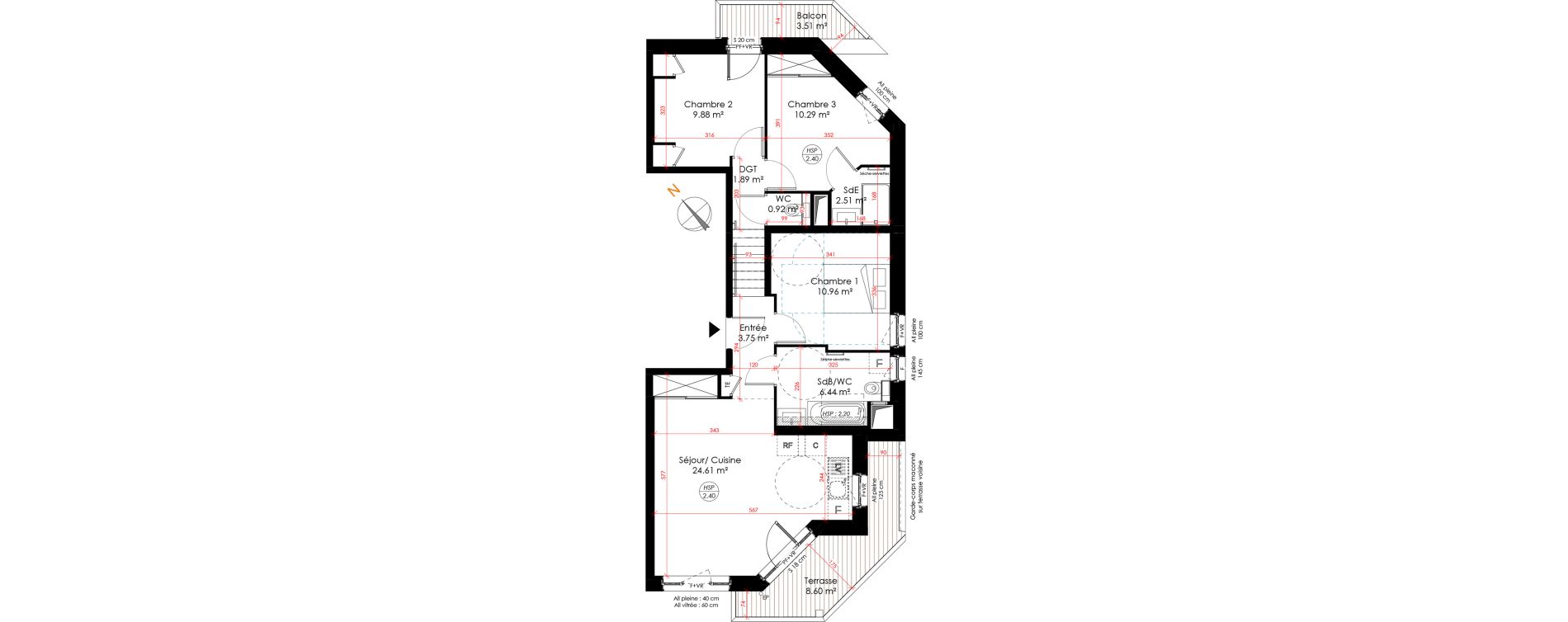 Appartement T4 de 71,25 m2 &agrave; Huez Centre