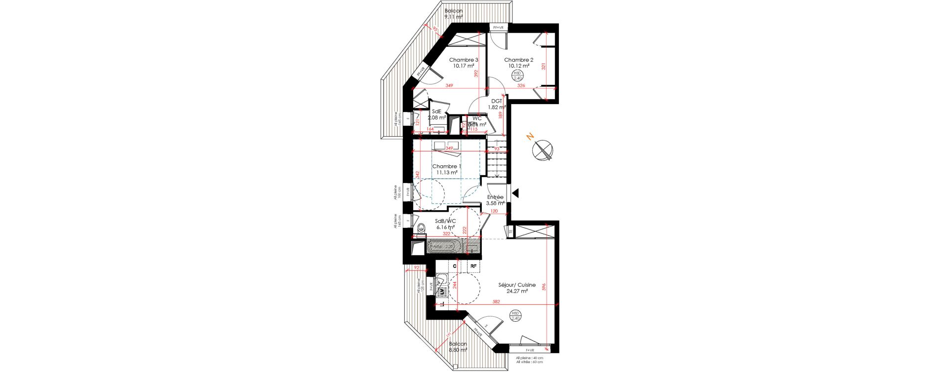 Appartement T4 de 70,37 m2 &agrave; Huez Centre