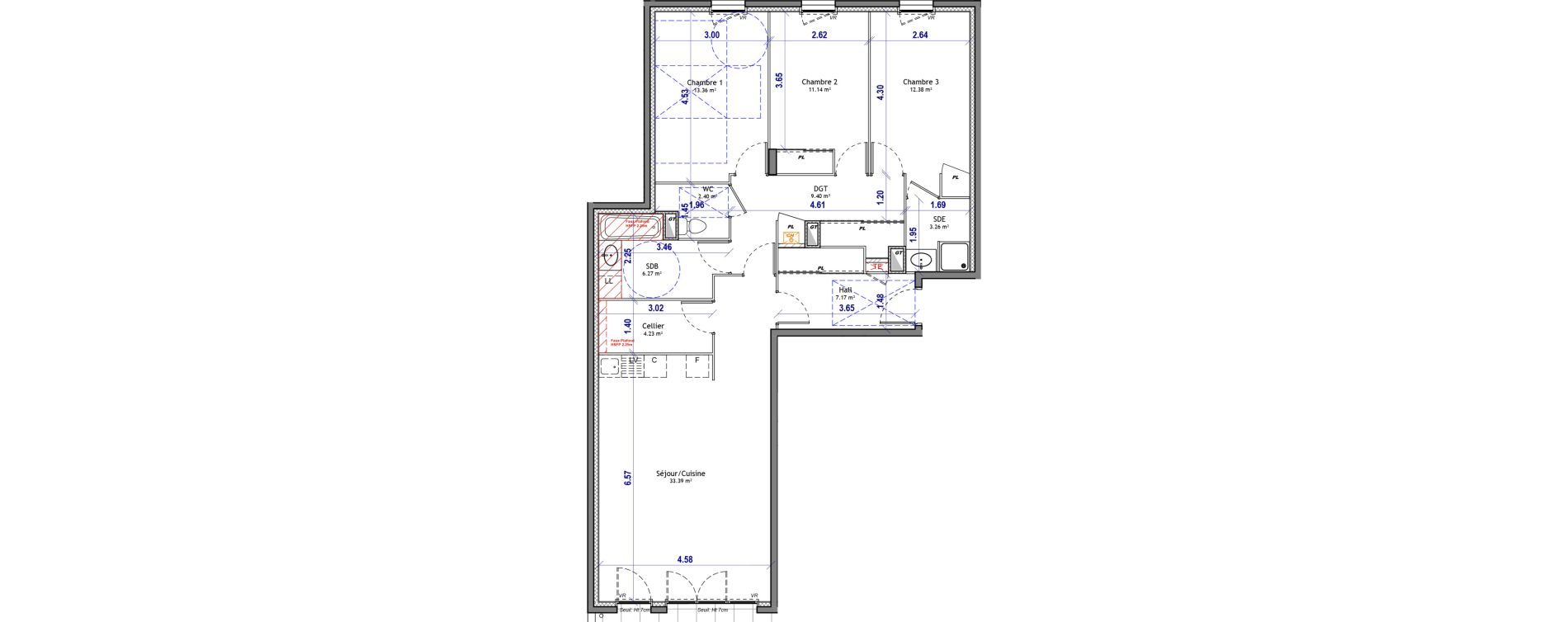 Appartement T5 de 103,00 m2 &agrave; La Tour-Du-Pin Centre