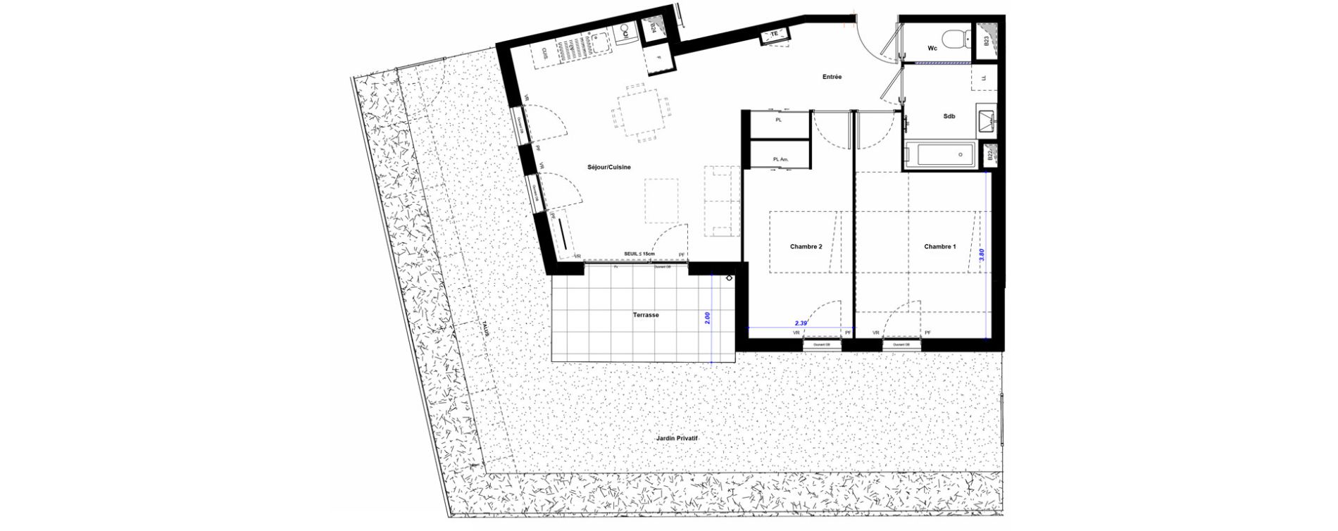 Appartement T3 de 63,05 m2 &agrave; La Verpilli&egrave;re Centre