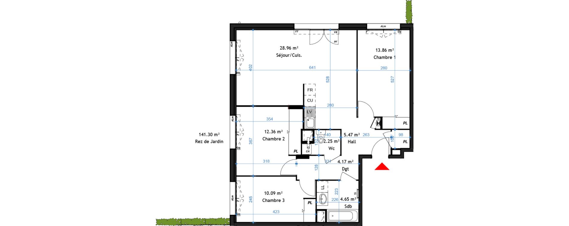 Appartement T4 de 81,81 m2 &agrave; La Verpilli&egrave;re Centre