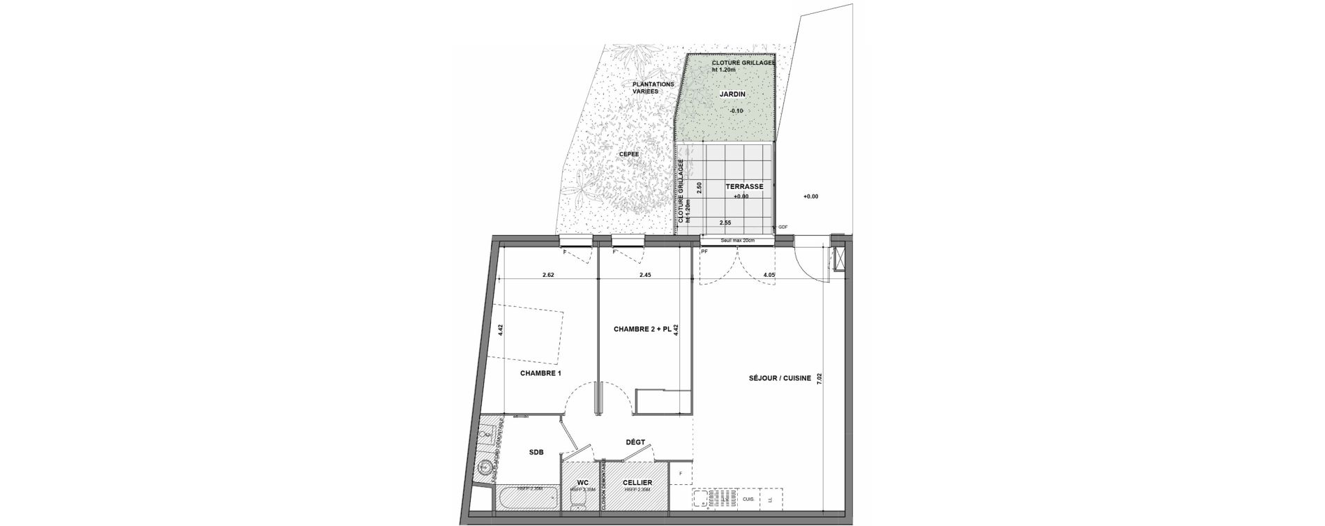 Appartement T3 de 65,66 m2 &agrave; La Verpilli&egrave;re Centre