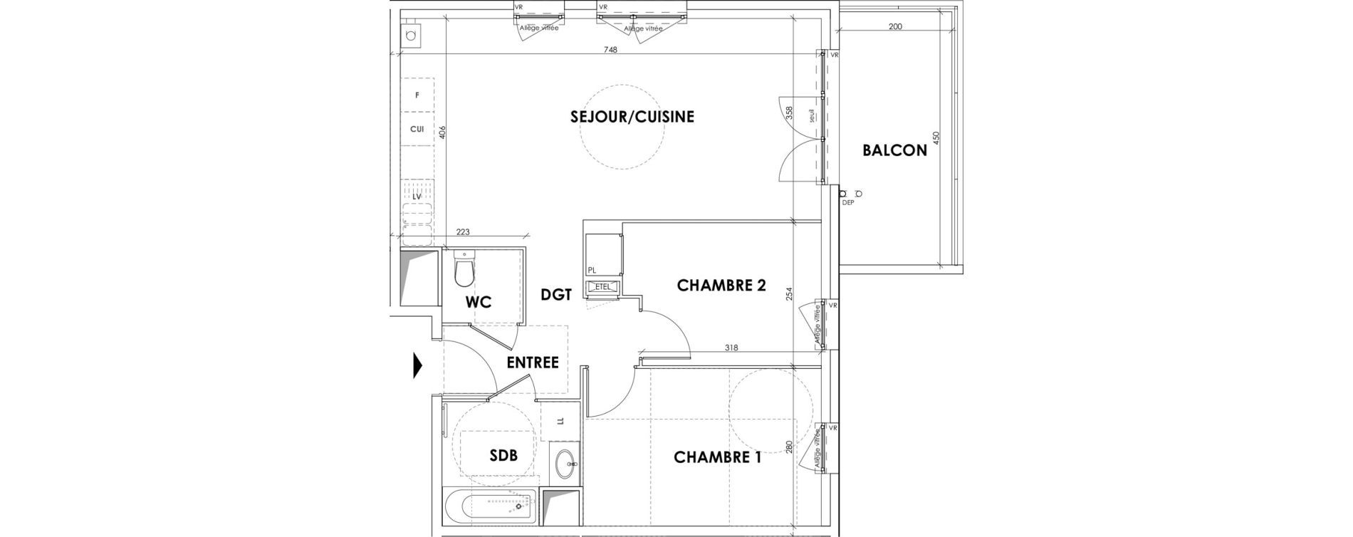 Appartement T3 de 61,85 m2 au Pont-De-Beauvoisin Centre