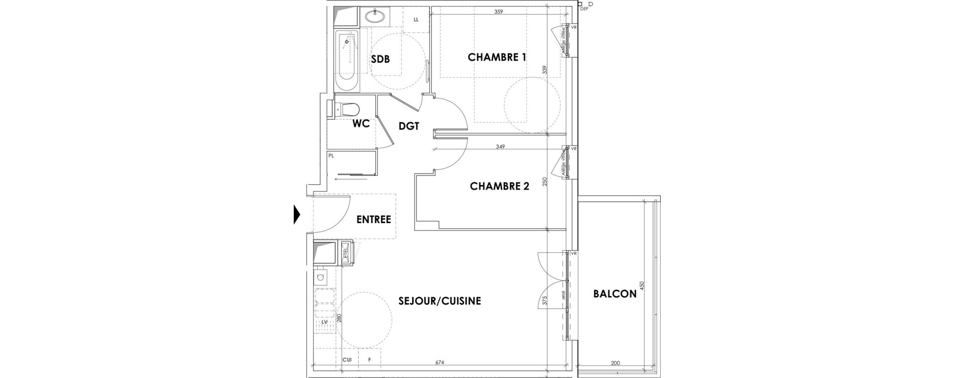 Appartement T3 de 61,05 m2 au Pont-De-Beauvoisin Centre