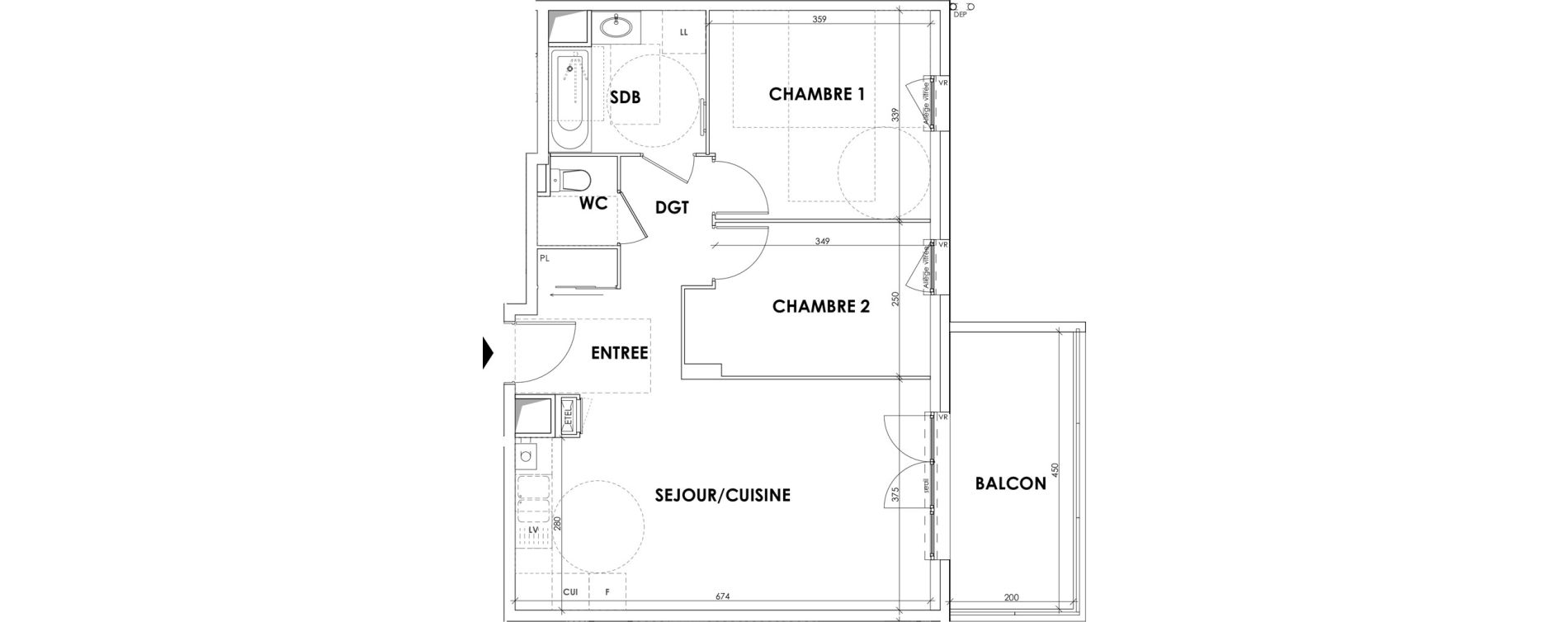 Appartement T3 de 61,05 m2 au Pont-De-Beauvoisin Centre