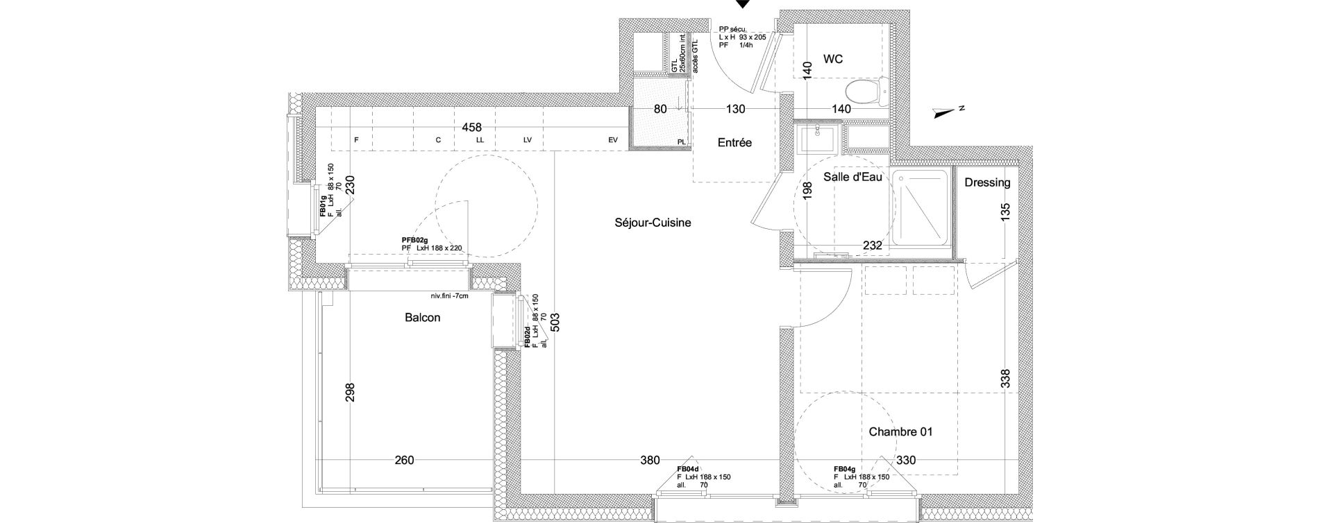 Appartement T2 de 48,19 m2 au Pont-De-Claix Centre