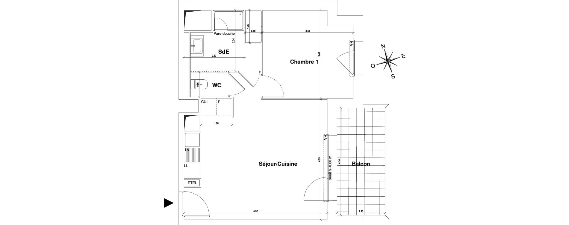 Appartement T2 de 44,20 m2 au Pont-De-Claix Centre