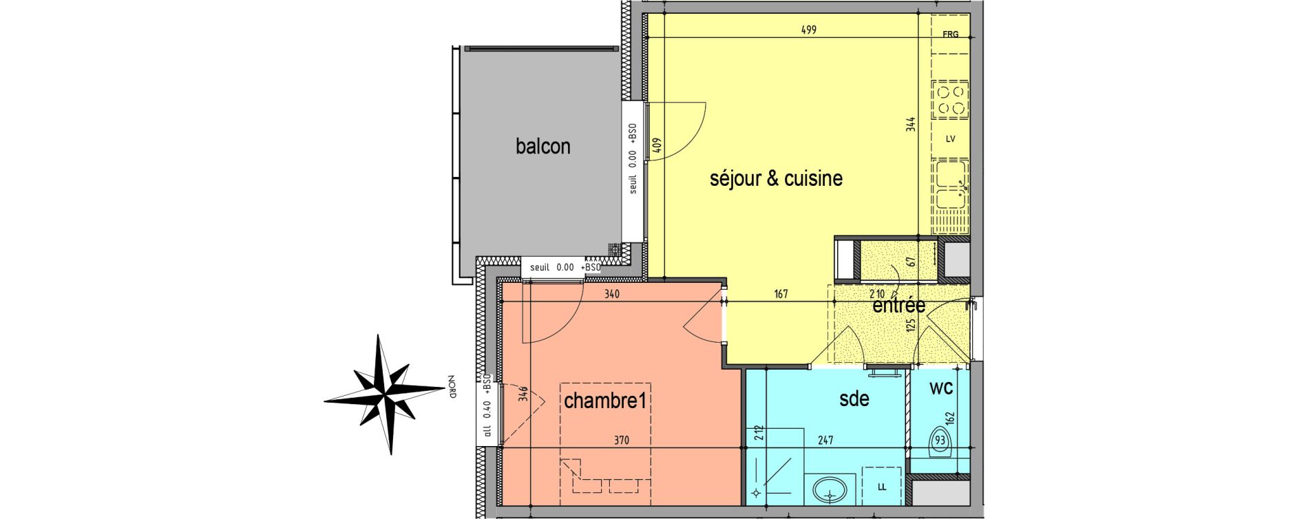 Appartement T2 de 43,86 m2 au Pont-De-Claix Centre
