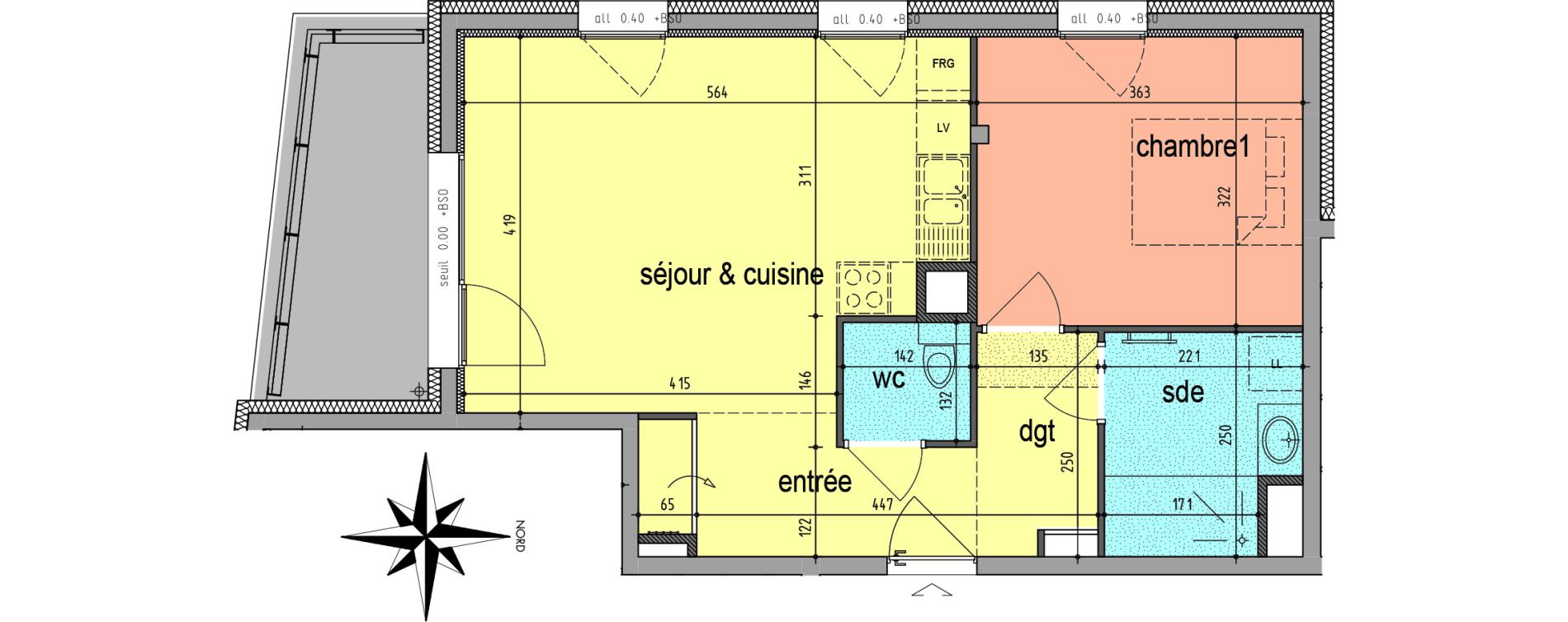 Appartement T2 de 48,66 m2 au Pont-De-Claix Centre